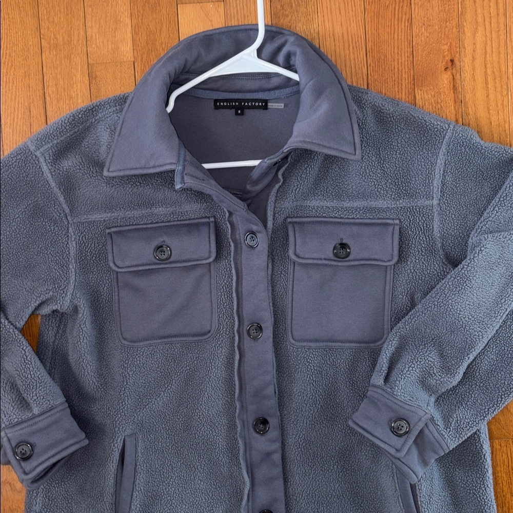 English Factory Shacket Size Small Oversized Jacket Button Up - Picture 2 of 6